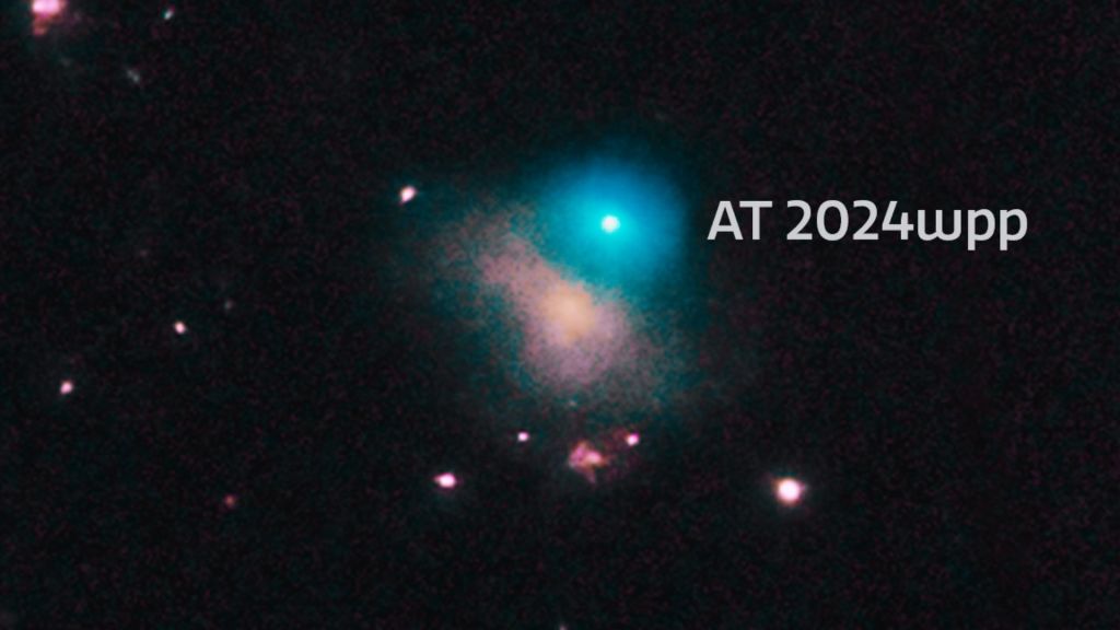 An LFBOT designated as AT 2024wpp. (Image Credit: International Gemini Observatory/CTIO/NOIRLab/DOE/NSF/AURA/NASA/ESA/Hubble/Swift/CXC/ALMA (ESO/NAOJ/NRAO) Image Processing: J. Miller & M. Rodriguez (International Gemini Observatory/NSF NOIRLab), T.A. Rector (University of Alaska Anchorage/NSF NOIRLab), D. de Martin & M. Zamani (NSF NOIRLab)).
